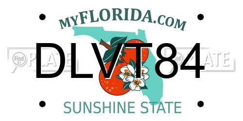 DLVT84 Florida License Plate