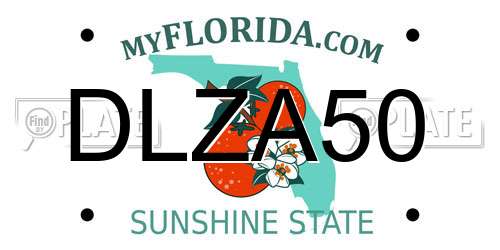 DLZA50 Florida License Plate