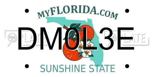DM0L3E Florida License Plate