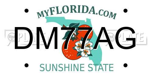 DM77AG Florida License Plate