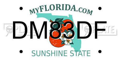 DM83DF Florida License Plate