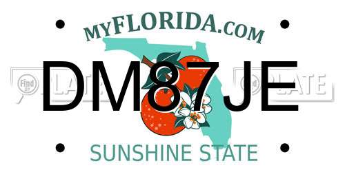 DM87JE Florida License Plate