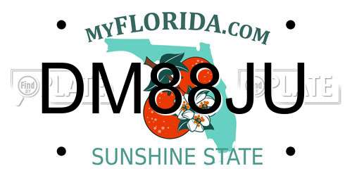 DM88JU Florida License Plate