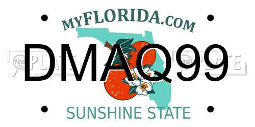 DMAQ99 Florida License Plate