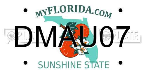 DMAU07 Florida License Plate