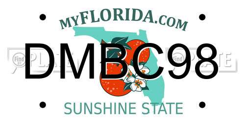 DMBC98 Florida License Plate