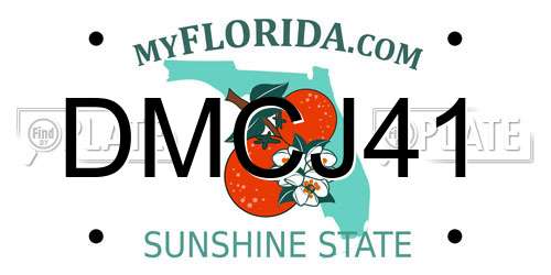 DMCJ41 Florida License Plate