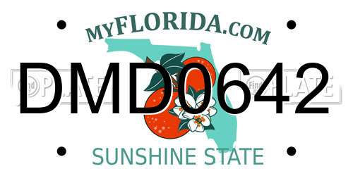 DMD0642 Florida License Plate