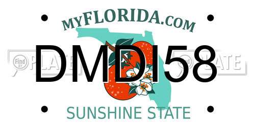 DMDI58 Florida License Plate