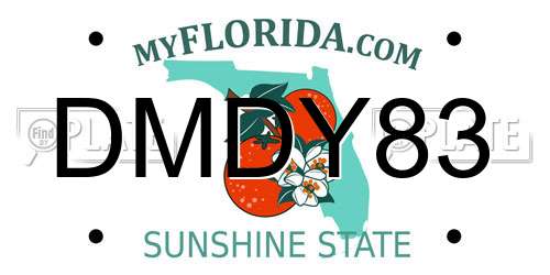 DMDY83 Florida License Plate