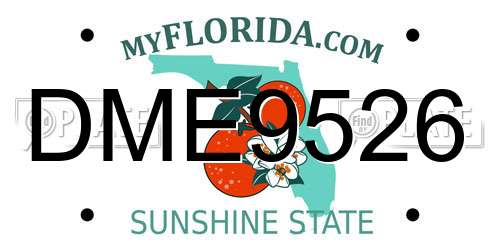DME9526 Florida License Plate