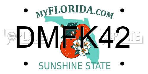 DMFK42 Florida License Plate