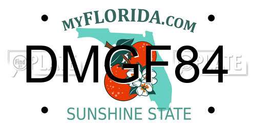 DMGF84 Florida License Plate