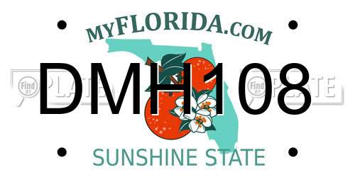 DMH108 Florida License Plate