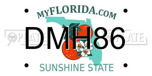 DMH86 Florida License Plate