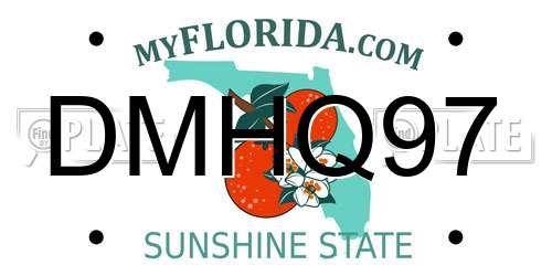 DMHQ97 Florida License Plate