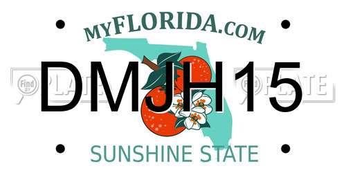 DMJH15 Florida License Plate