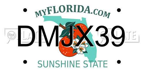 DMJX39 Florida License Plate