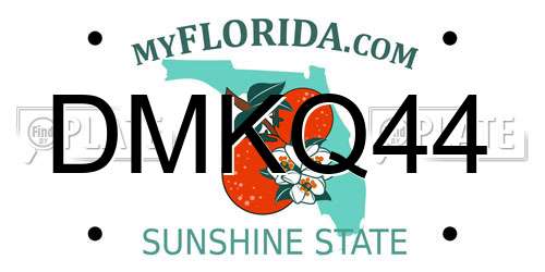 DMKQ44 Florida License Plate