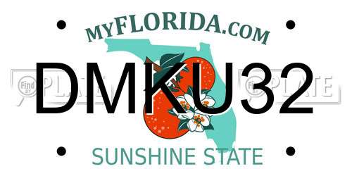 DMKU32 Florida License Plate