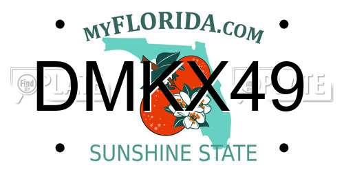 DMKX49 Florida License Plate