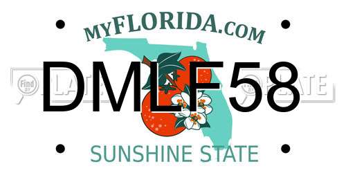 DMLF58 Florida License Plate