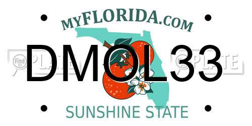 DMOL33 Florida License Plate