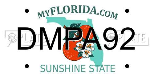 DMPA92 Florida License Plate