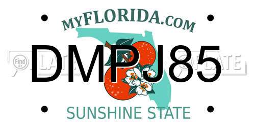 DMPJ85 Florida License Plate