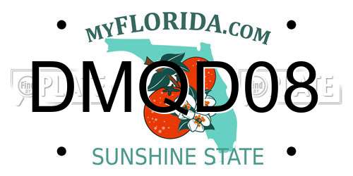 DMQD08 Florida License Plate
