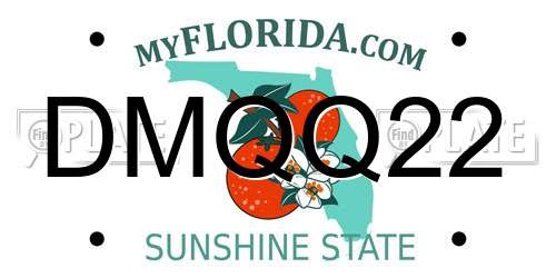 DMQQ22 Florida License Plate