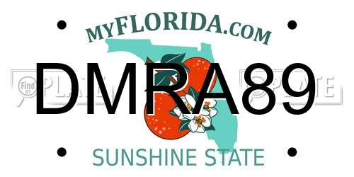 DMRA89 Florida License Plate