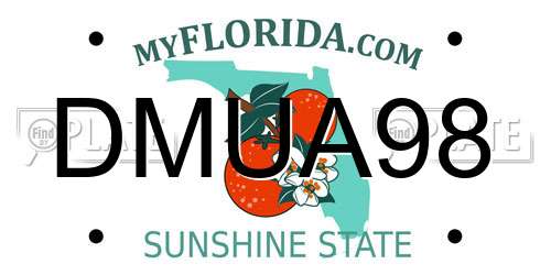 DMUA98 Florida License Plate
