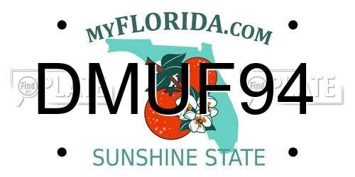 DMUF94 Florida License Plate