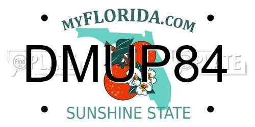 DMUP84 Florida License Plate