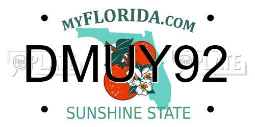 DMUY92 Florida License Plate