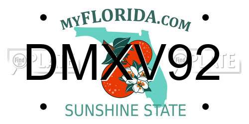DMXV92 Florida License Plate