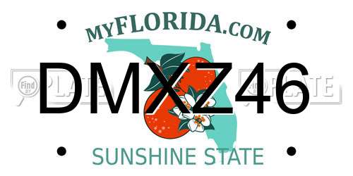 DMXZ46 Florida License Plate