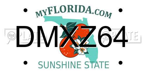 DMXZ64 Florida License Plate