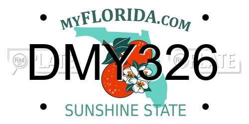 DMY326 Florida License Plate