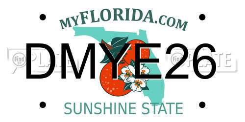 DMYE26 Florida License Plate