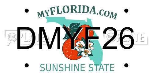 DMYF26 Florida License Plate