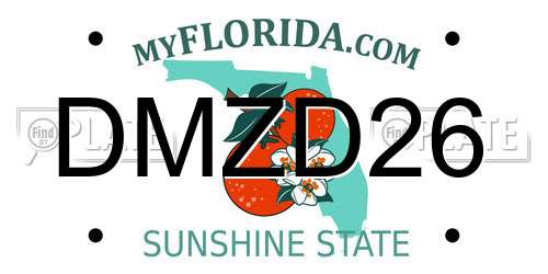 DMZD26 Florida License Plate