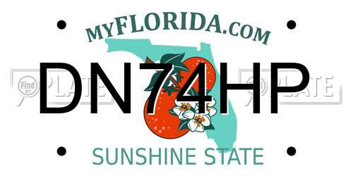DN74HP Florida License Plate