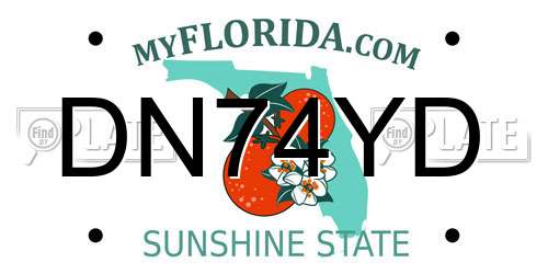 DN74YD Florida License Plate
