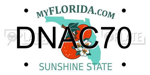 DNAC70 Florida License Plate