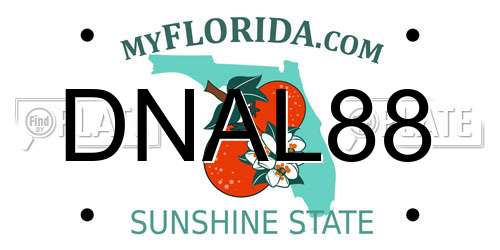 DNAL88 Florida License Plate