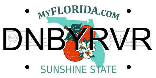DNBYRVR Florida License Plate
