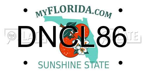 DNCL86 Florida License Plate