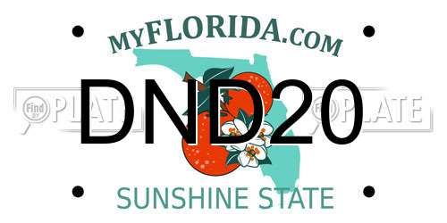 DND20 Florida License Plate